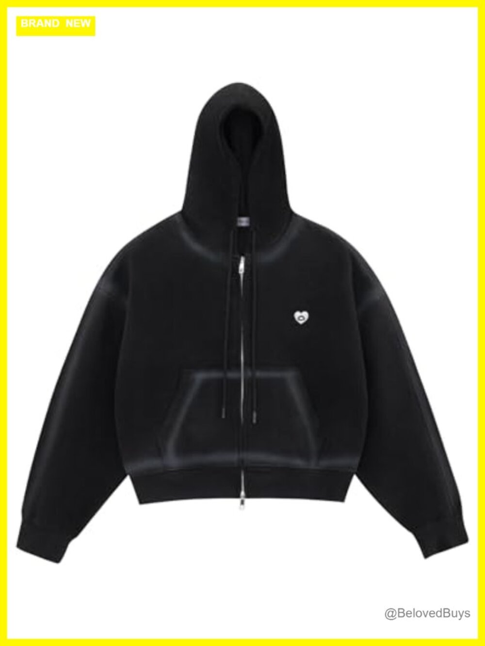 Aelfric Eden Boxy Washed Zip Up Hoodie Cropped Oversized Sweatshirt